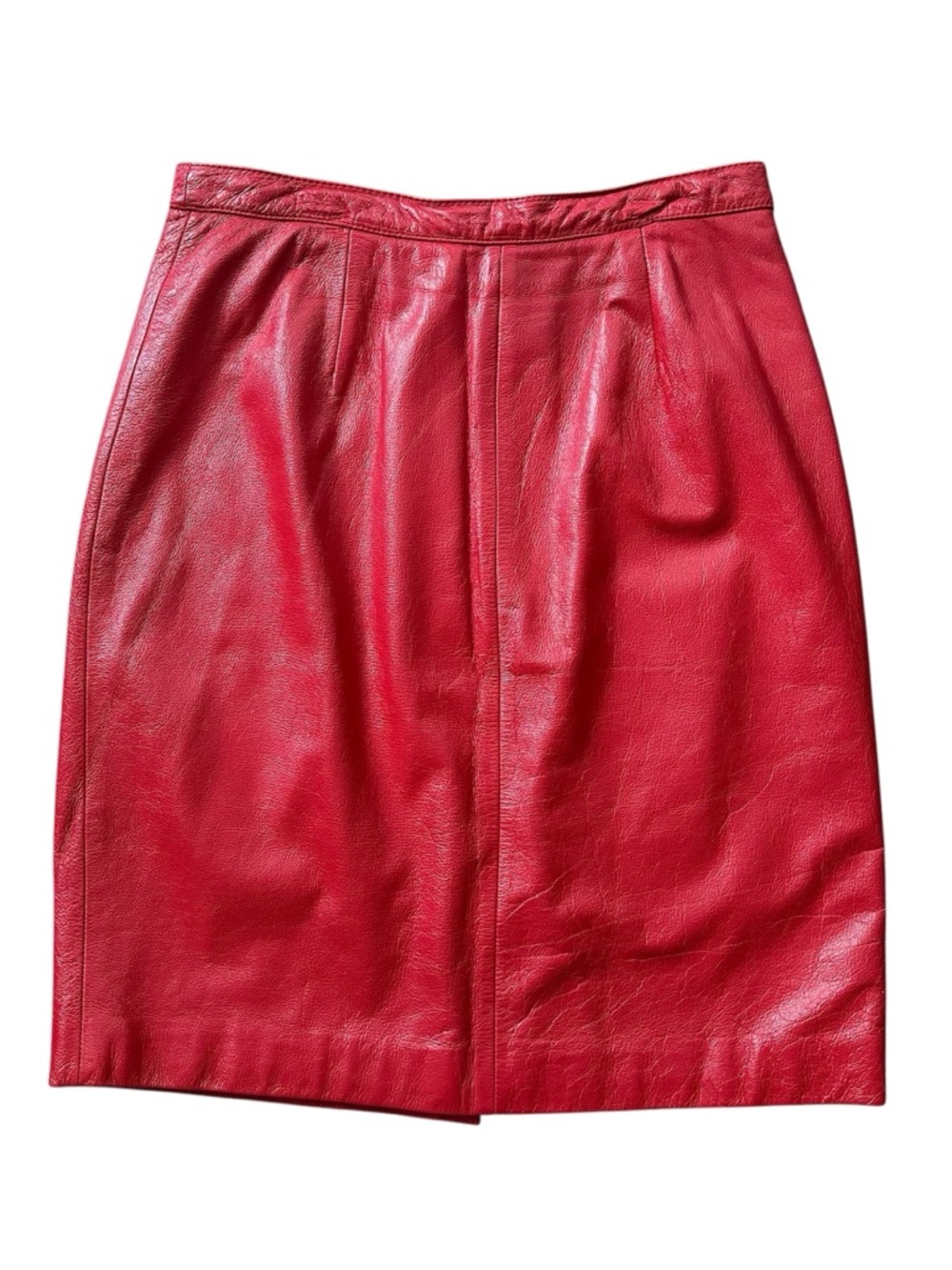 Sue Brett 100% Leather Vintage Pencil Knee Length Skirt Size 12